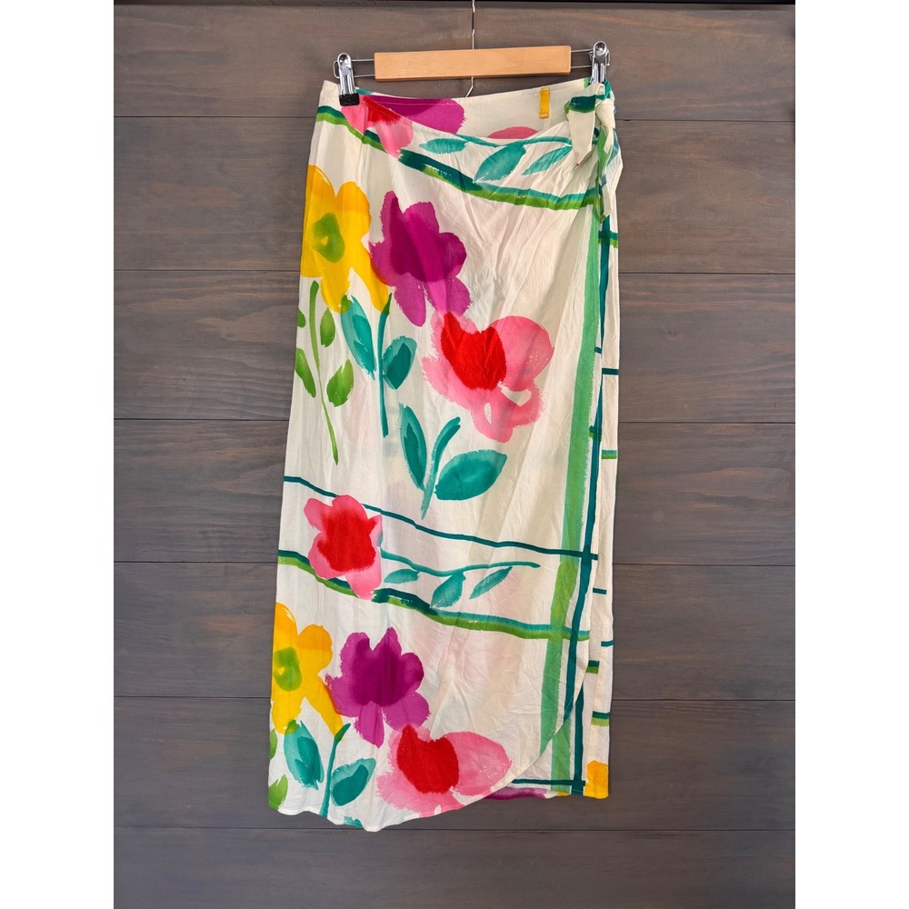 Jams World Flower Box Floral Wrap Skirt Rayon Midi Small W812-FLBO Multicolor